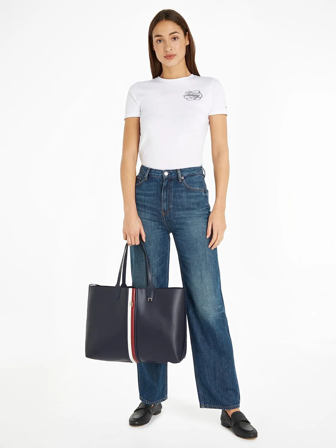 Tommy Hilfiger Iconic Tote Donna Global Stripes Pelle Sintetica