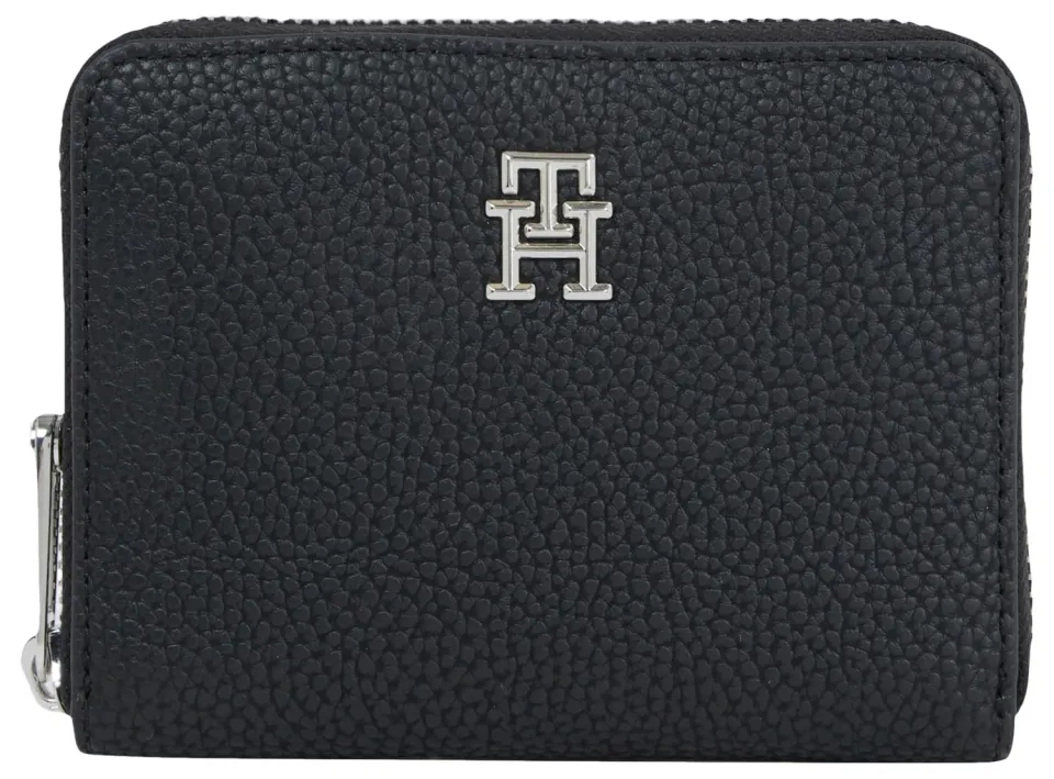 Tommy Hilfiger Emblem Portafoglio Donna Nero con Zip