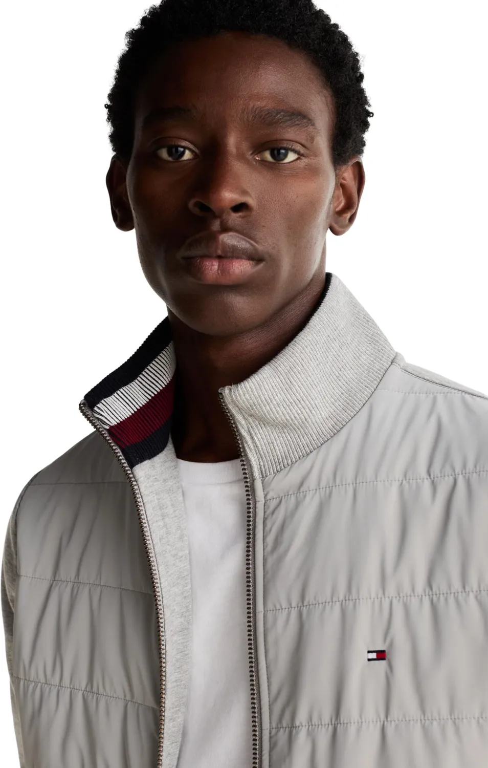 Tommy Hilfiger Mix Media Zip felpa uomo grigio 3XL