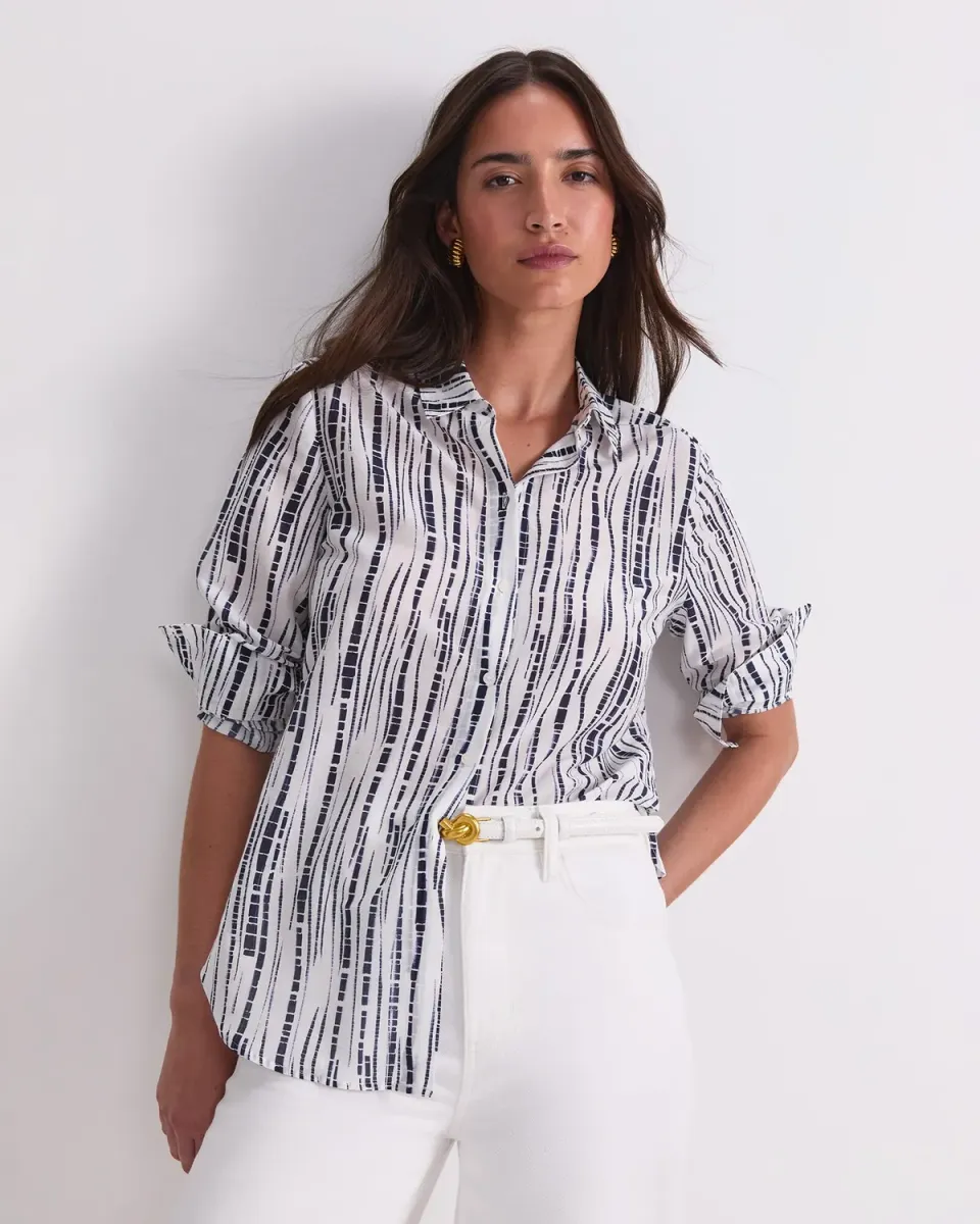 Sportscraft Stripe Cotton Silk camicia righe tie-dye donna