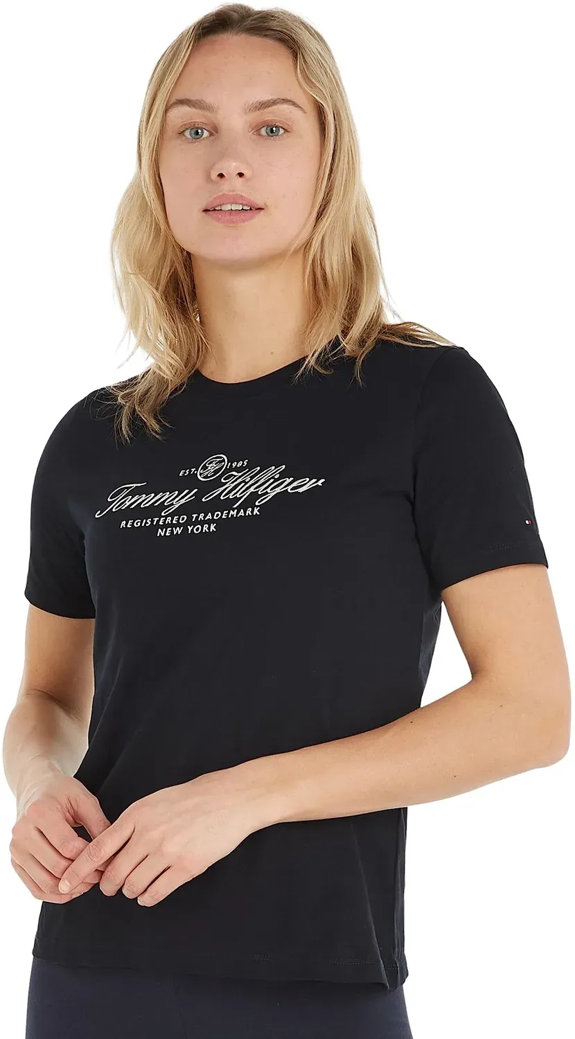 Tommy Hilfiger t-shirt donna scollo rotondo manica corta cotone