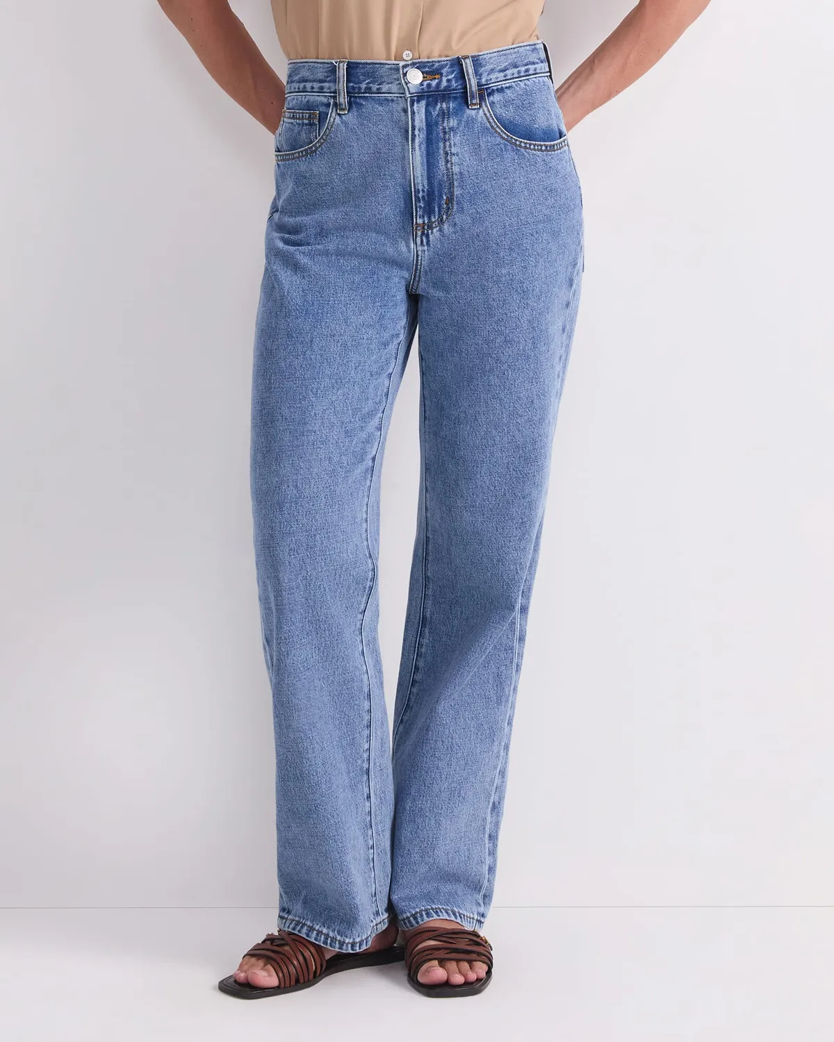 Sportscraft Simmi jeans donna dritti vita alta blu