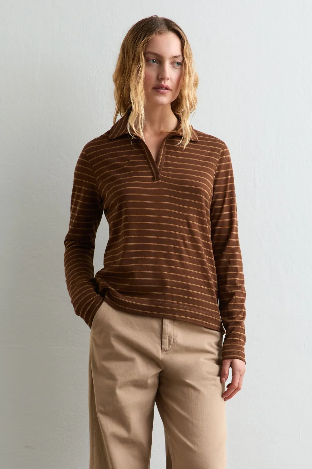 Massimo Alba Bordeaux polo marrone lana vergine