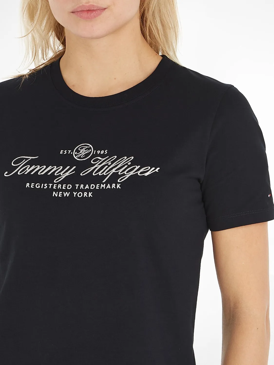 Tommy Hilfiger t-shirt donna scollo rotondo manica corta cotone