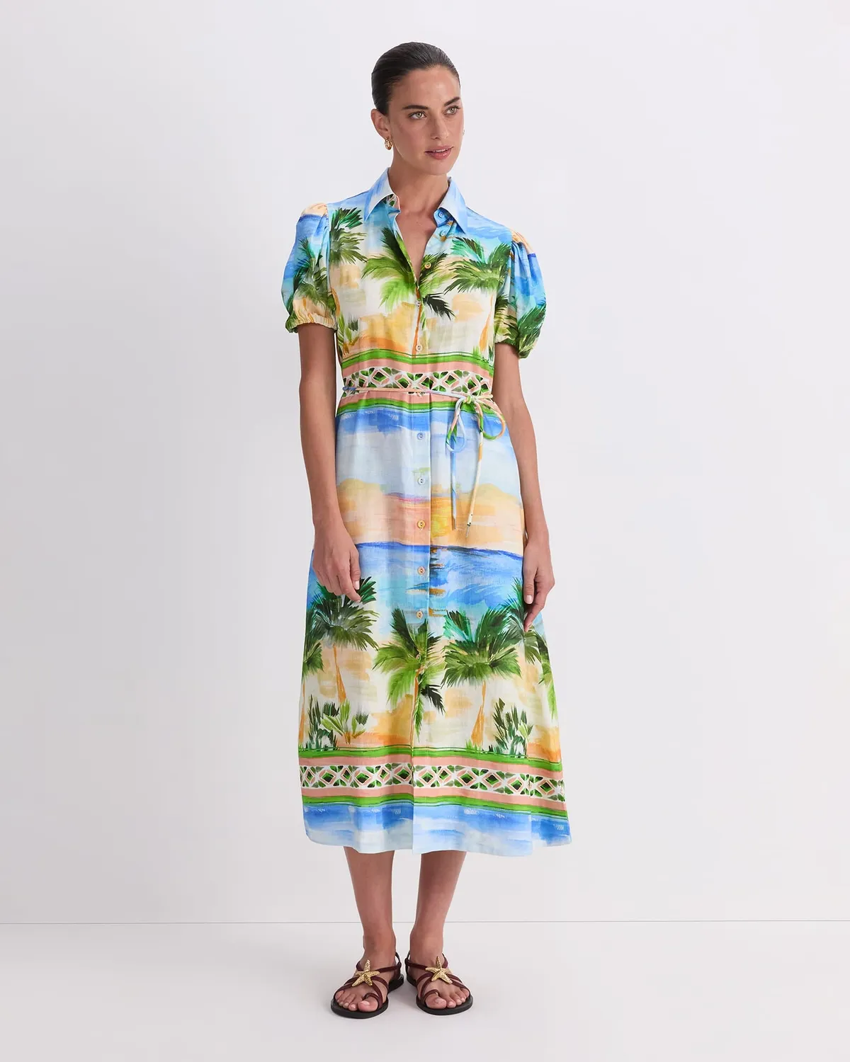 Sportscraft Sunset Palm vestito lino donna