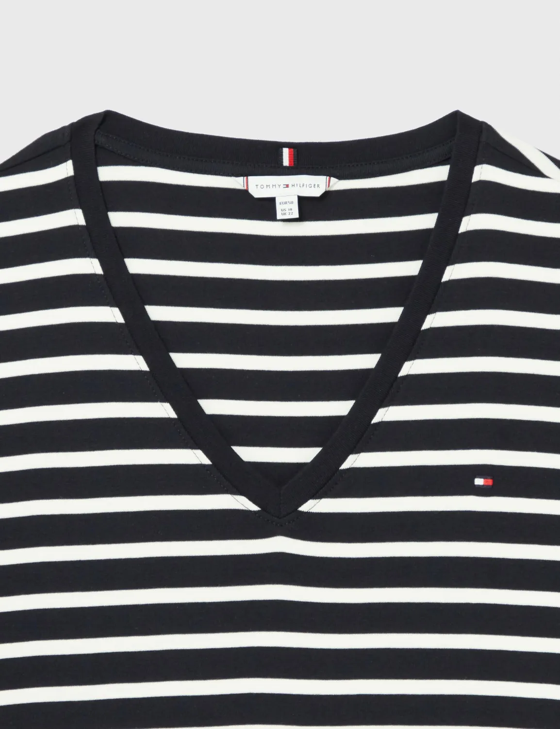 Tommy Hilfiger Cody t-shirt donna scollo V slim nera cotone