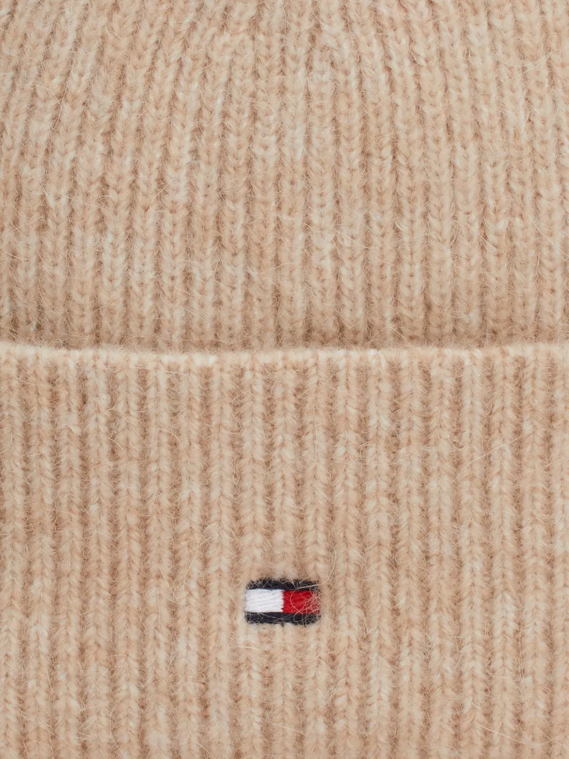 Tommy Hilfiger Essential Flag beanie beige donna fuzzy