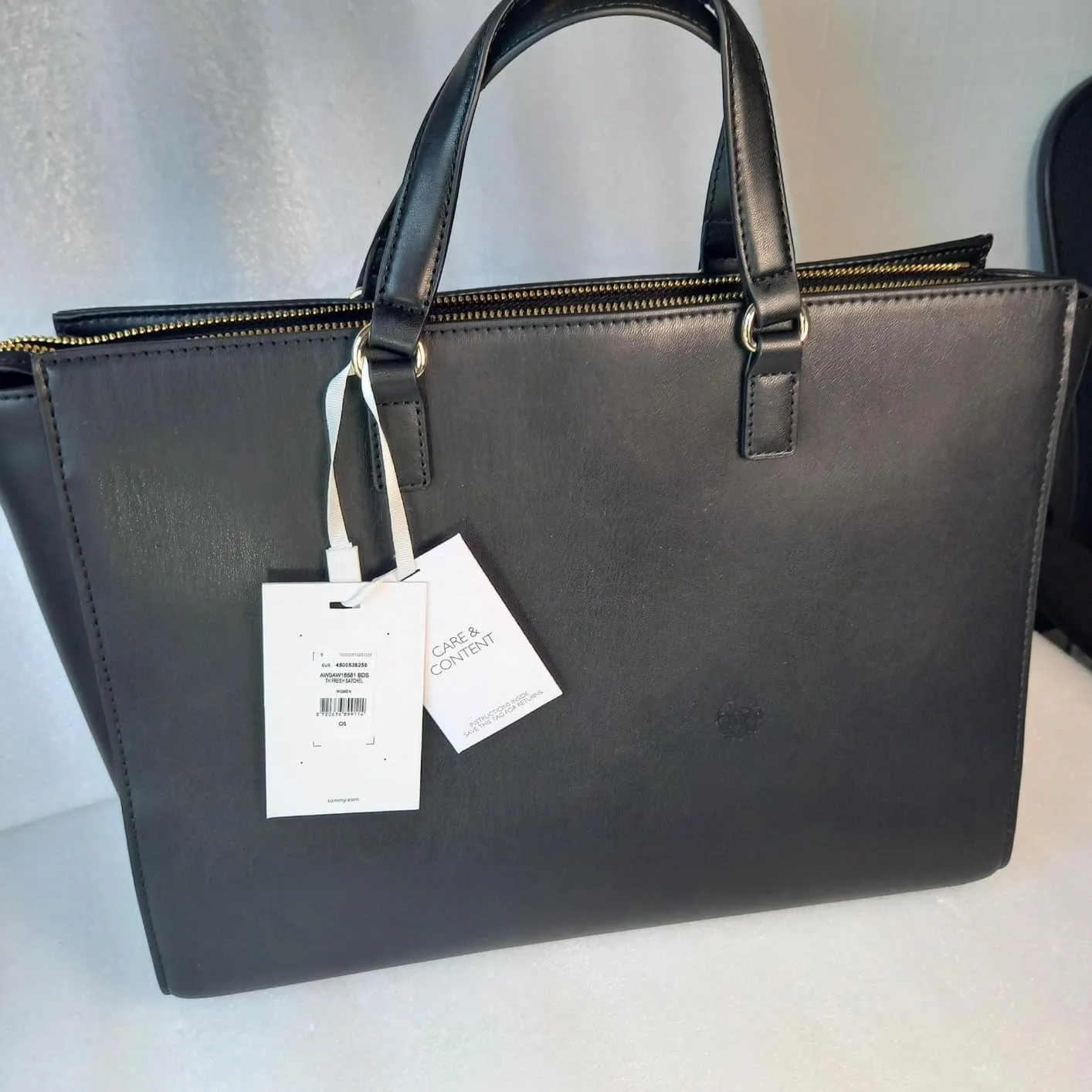 Tommy Hilfiger Fresh Satchel Grande borsa a mano nera
