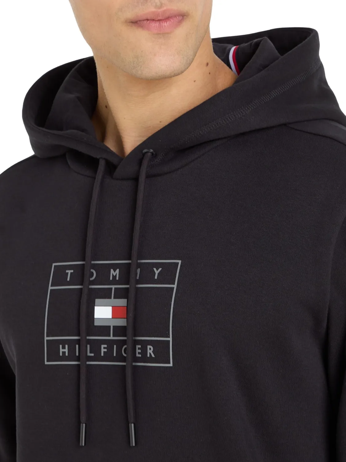 Tommy Hilfiger felpa con cappuccio uomo tinta unita L