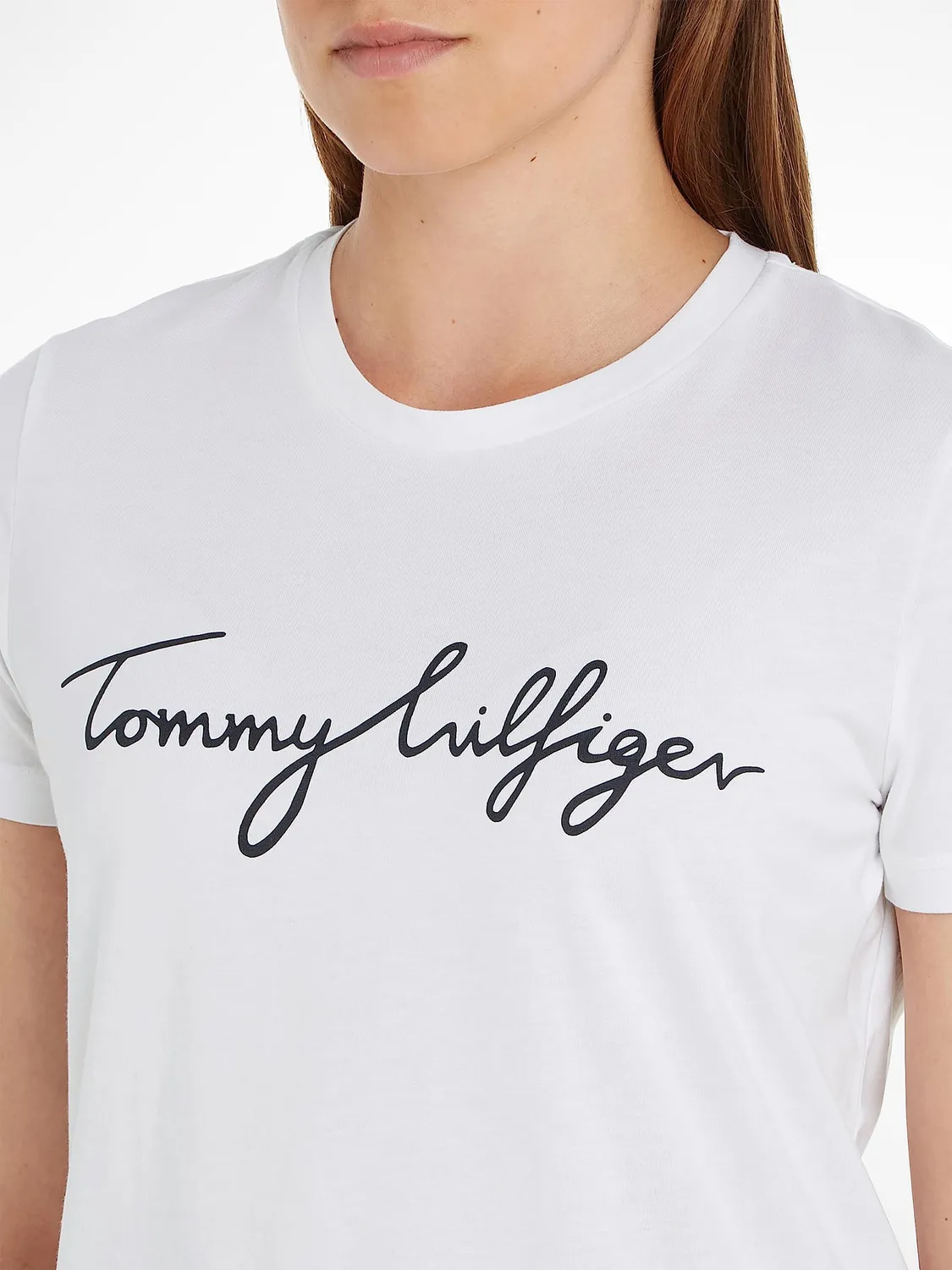 Tommy T-shirt donna bianco Optic White grafica cotone