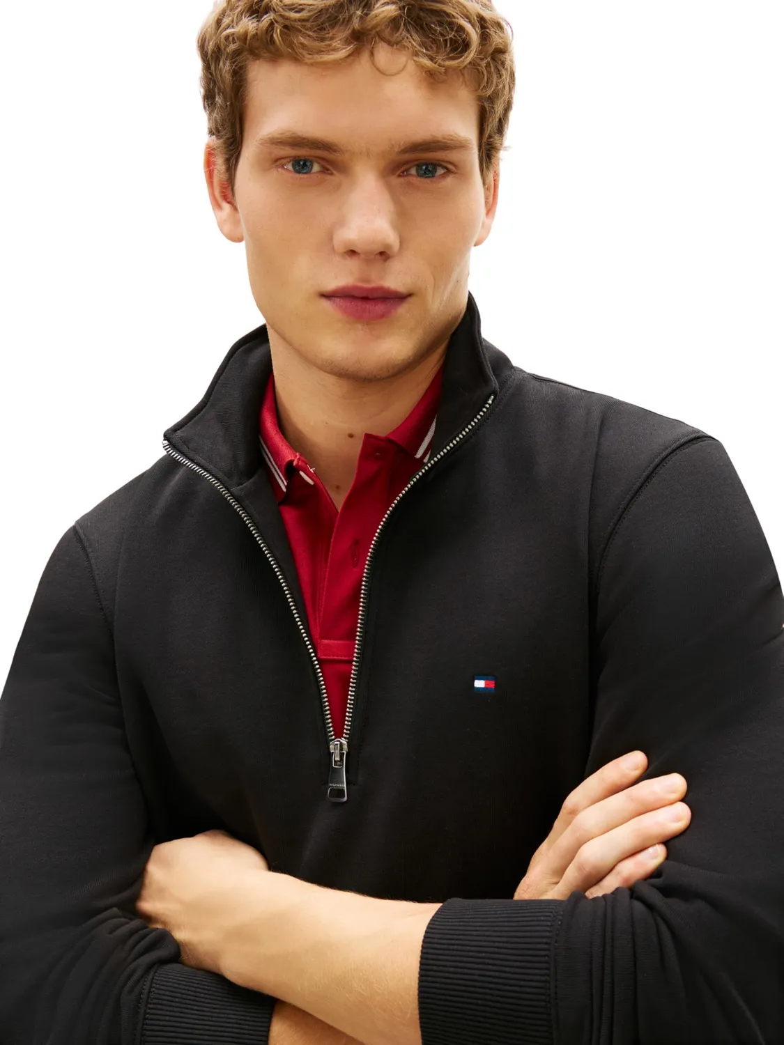 Tommy Hilfiger Essential Terry MW0MW43115 Felpa Mezza Zip