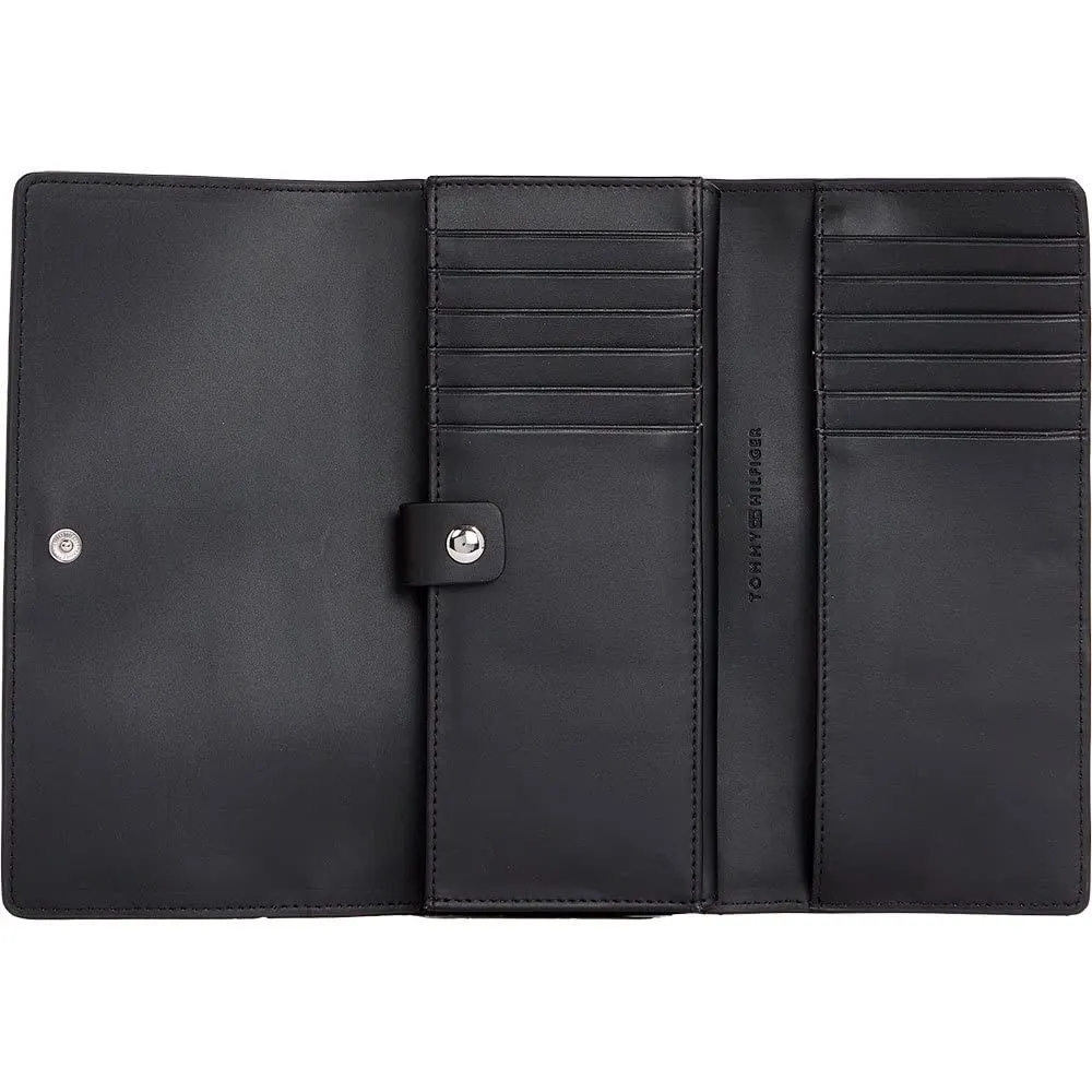 Tommy Hilfiger TH Emblem Large Flap portafoglio nero Black