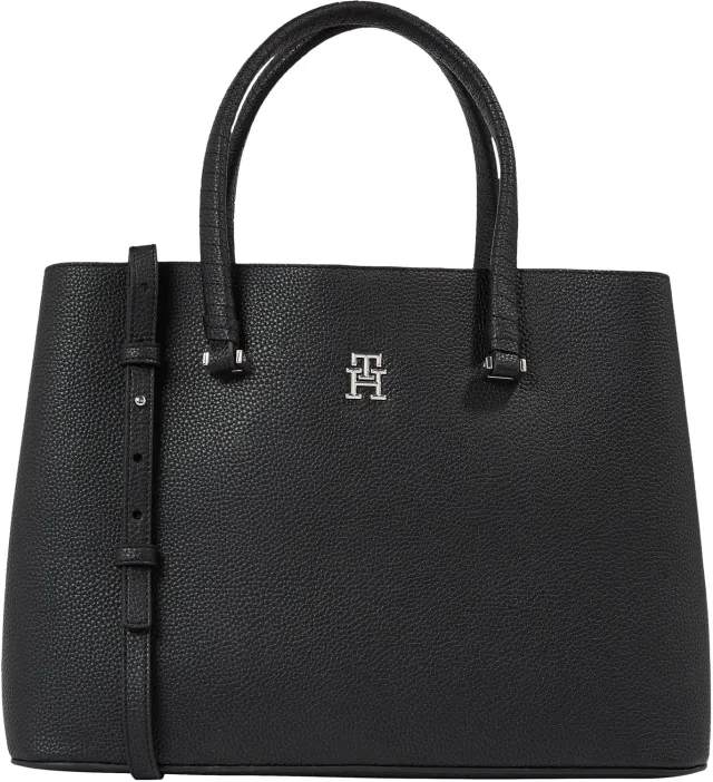 Tommy Hilfiger Emblem Satchel borsa donna nera