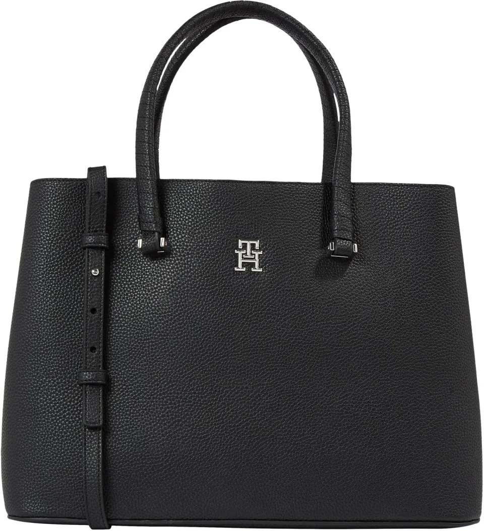 Tommy Hilfiger Emblem Satchel borsa donna nera