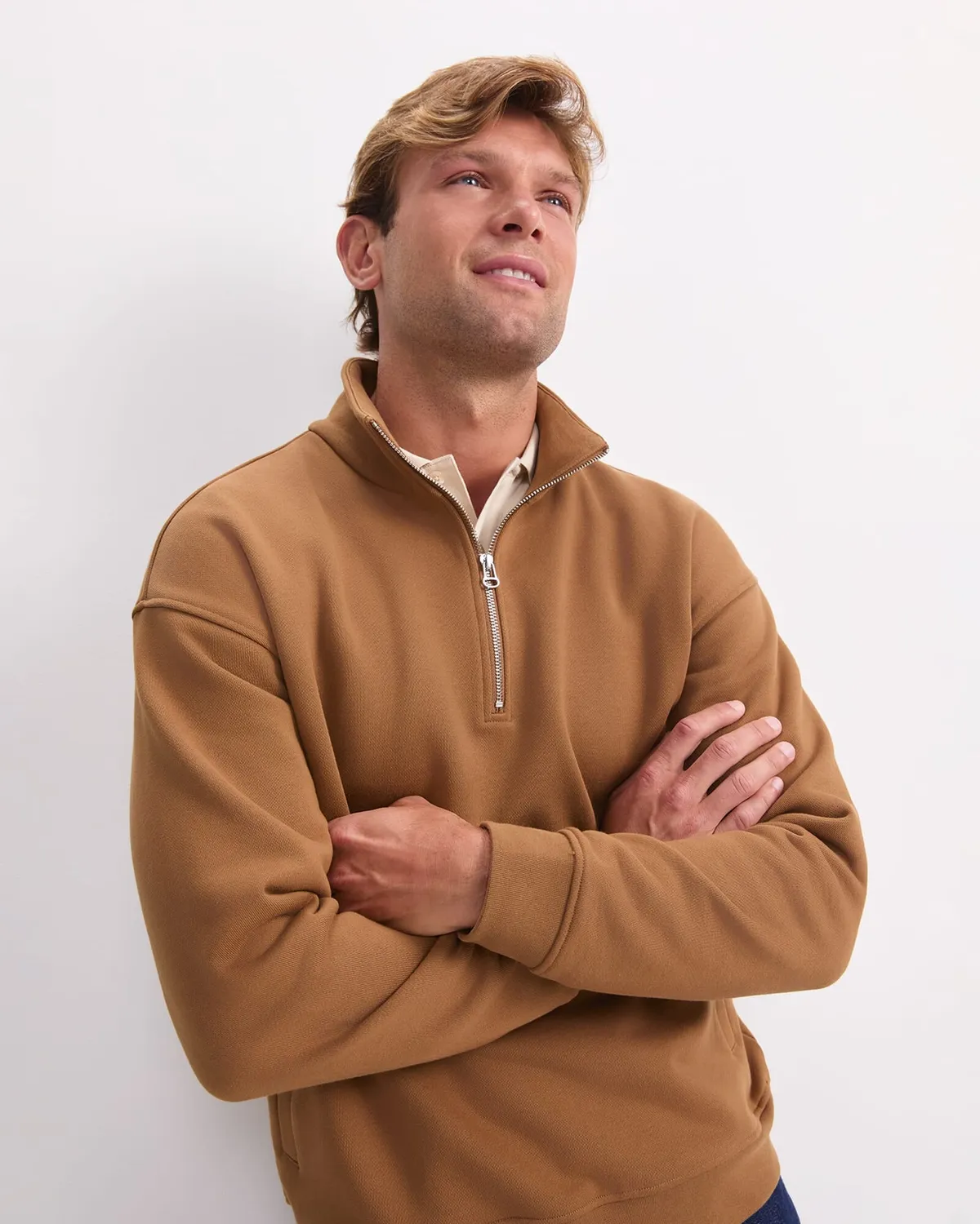 Sportscraft Quarter Zip felpa cotone uomo mezza zip