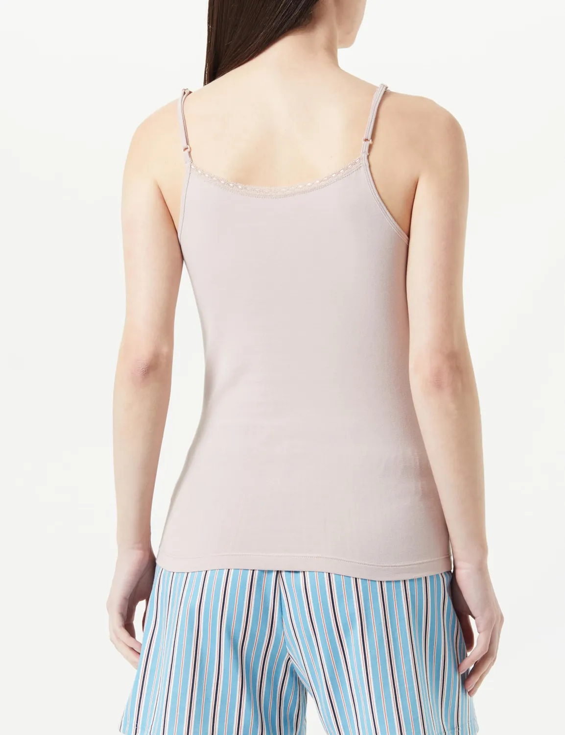 Tommy Hilfiger Top Donna 2 Pezzi Taglia L Beige Elasticizzato