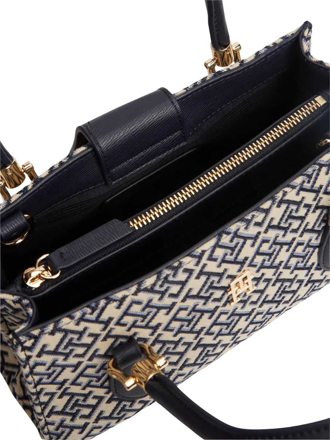 Tommy Hilfiger TH Grace AW0AW18753 borsa satchel blu jacquard