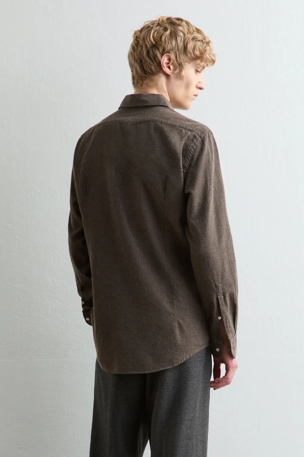 Massimo Alba Genova camicia marrone cotone regolare