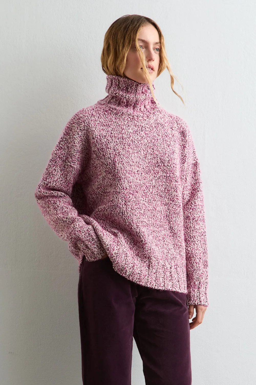 Massimo Alba Virginia Maglione Donna Raspberry Lana Alpaca