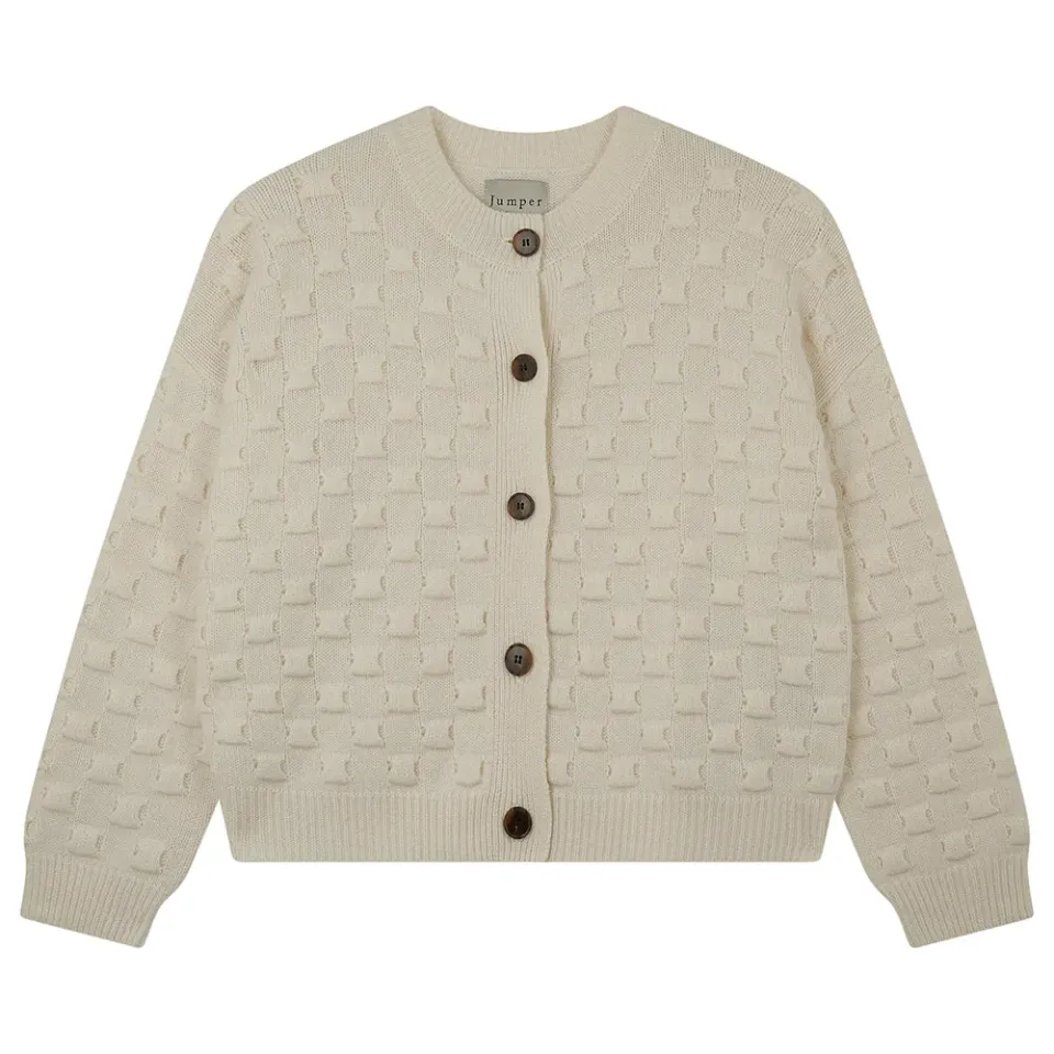 Jumper 1234 Wool Cashmere Textured Square cardigan crema