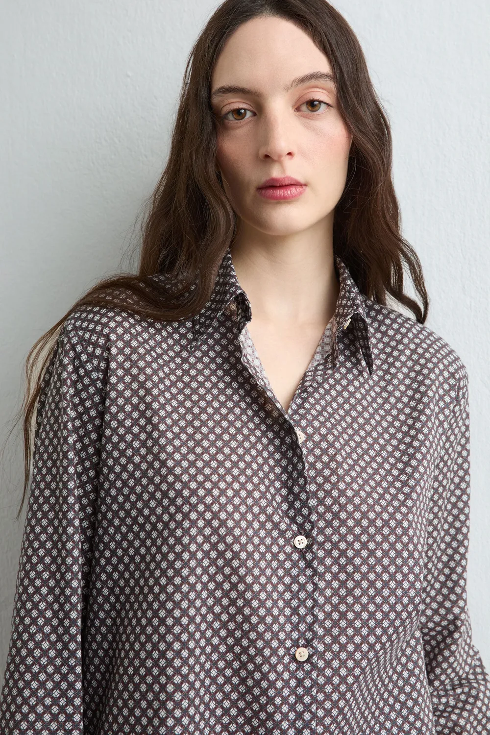Massimo Alba Selma camicia mahogany cotone