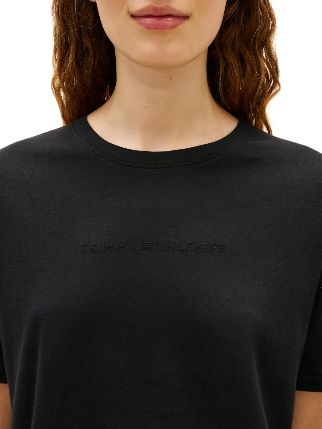 Tommy Hilfiger UW0UW06236 maglietta donna M nera logo
