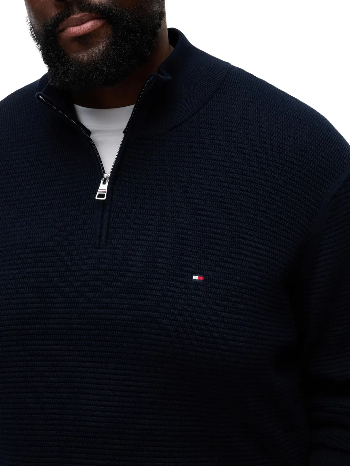 Tommy maglione mezza zip uomo 5XL manica lunga