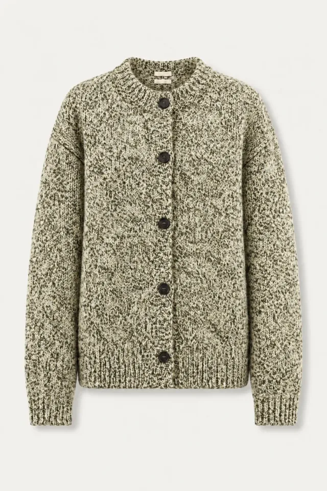 Massimo Alba Demetra cardigan donna olive lana e alpaca