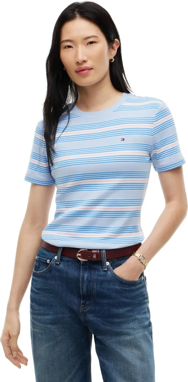 Tommy Hilfiger Slim Cody maglietta righe azzurra XXS
