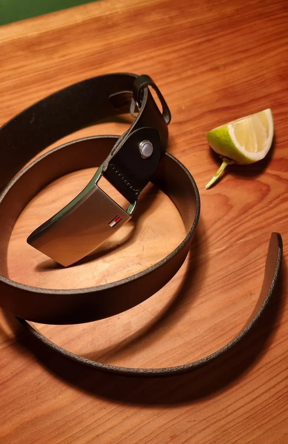 Tommy Hilfiger TH Plaque Belt 3.5 Adj cintura uomo 100 pelle