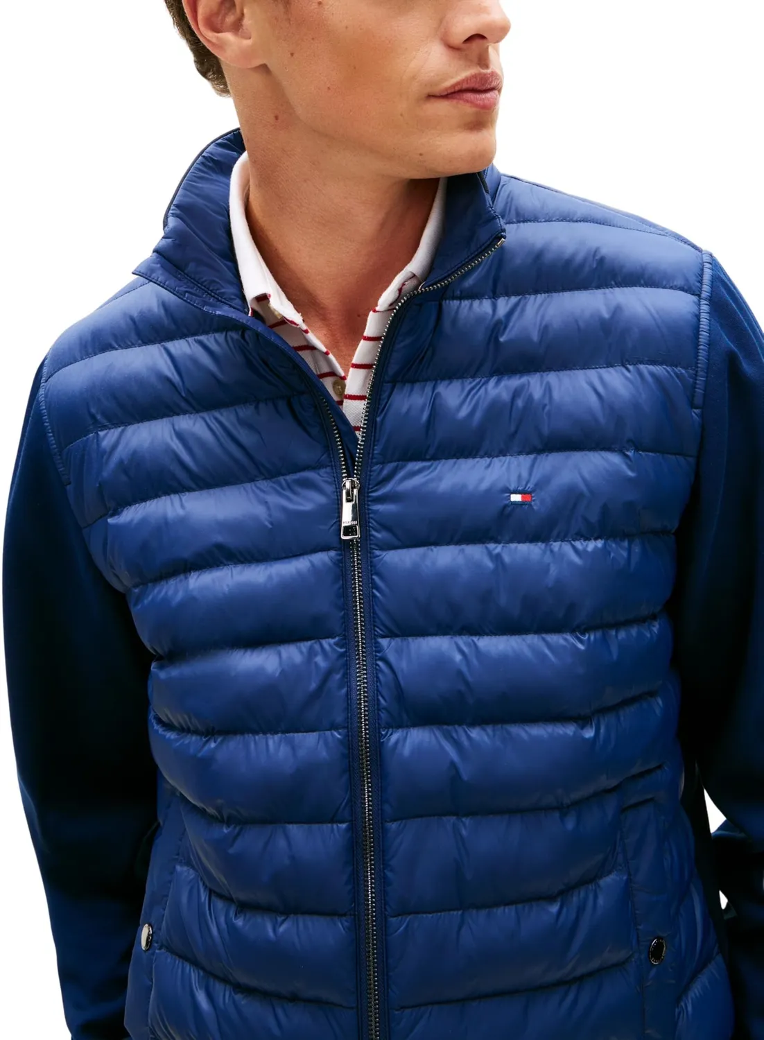 Tommy Hilfiger Mix Media Stand Collar Zip Felpa L blu