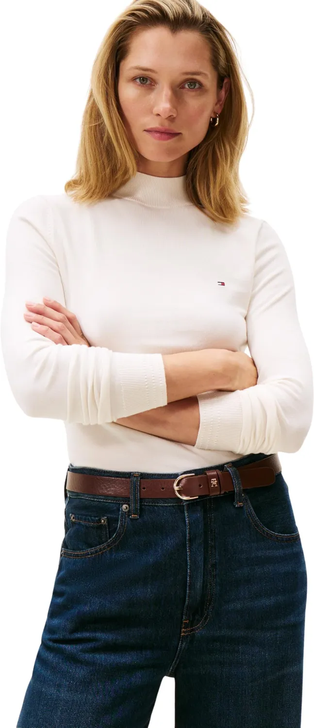 Tommy Hilfiger Jersey Maglia Donna Lupetto Cotone Bio Nero