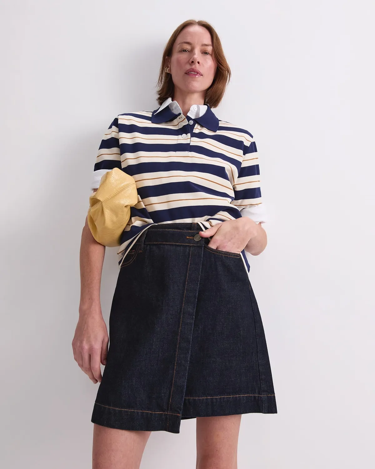 Sportscraft Simmi Denim Wrap gonna jeans indaco
