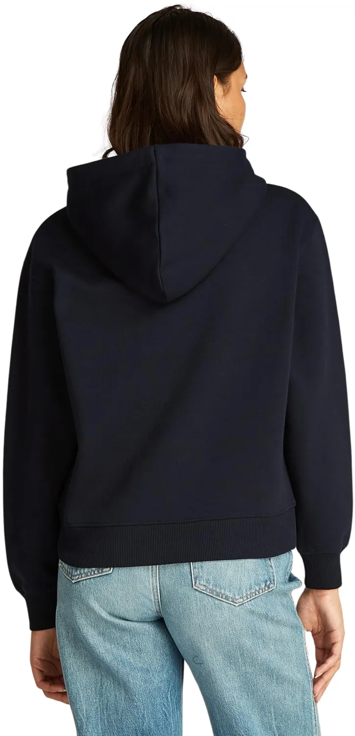 Tommy Hilfiger Logo Felpa Donna con Cappuccio Nero Black