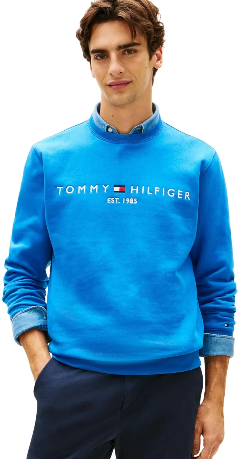 Tommy Hilfiger felpa uomo girocollo blu Desert Sky