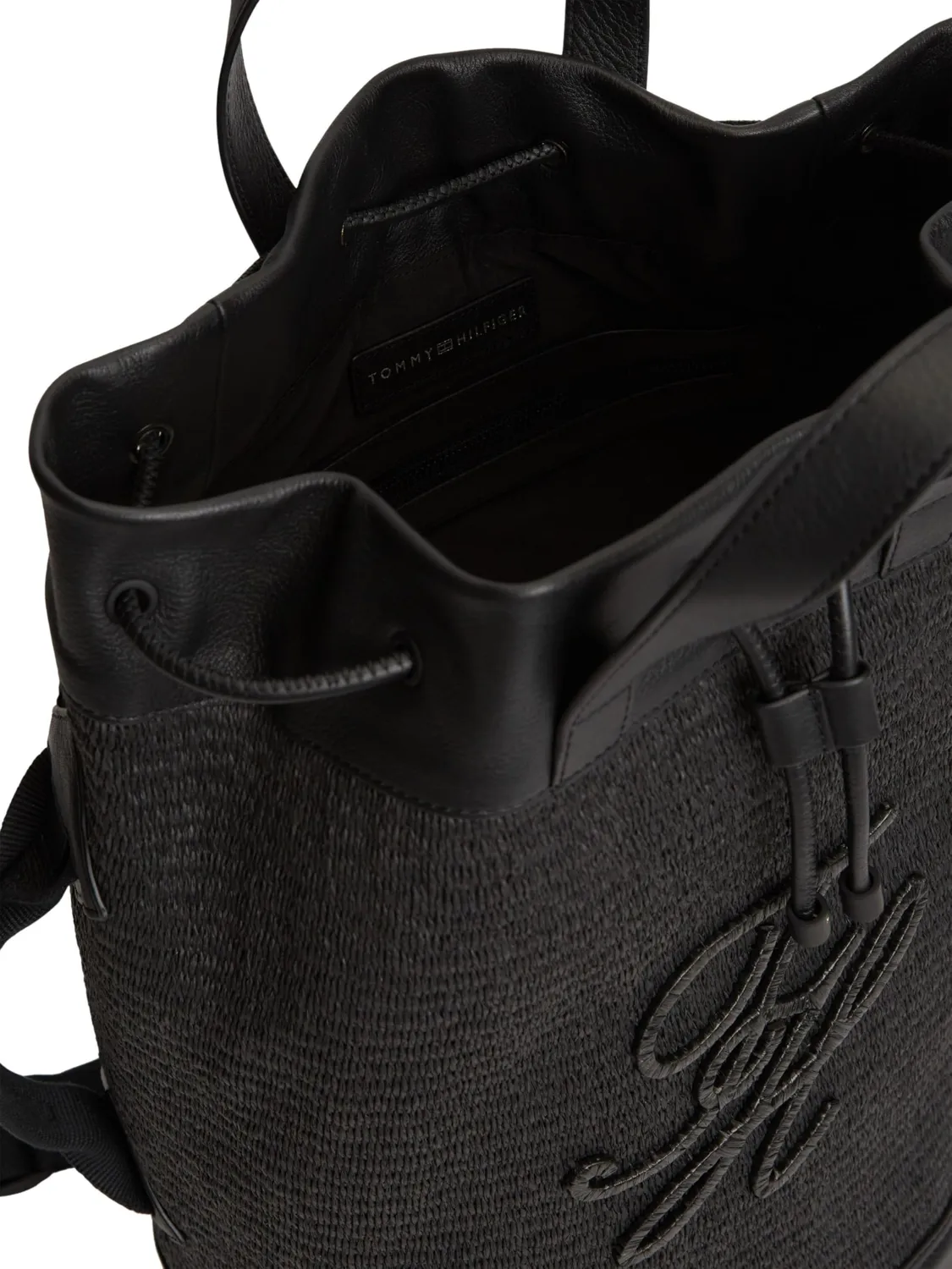 Tommy Hilfiger TH Raffia Sling AM0AM14084 borsa secchiello nero