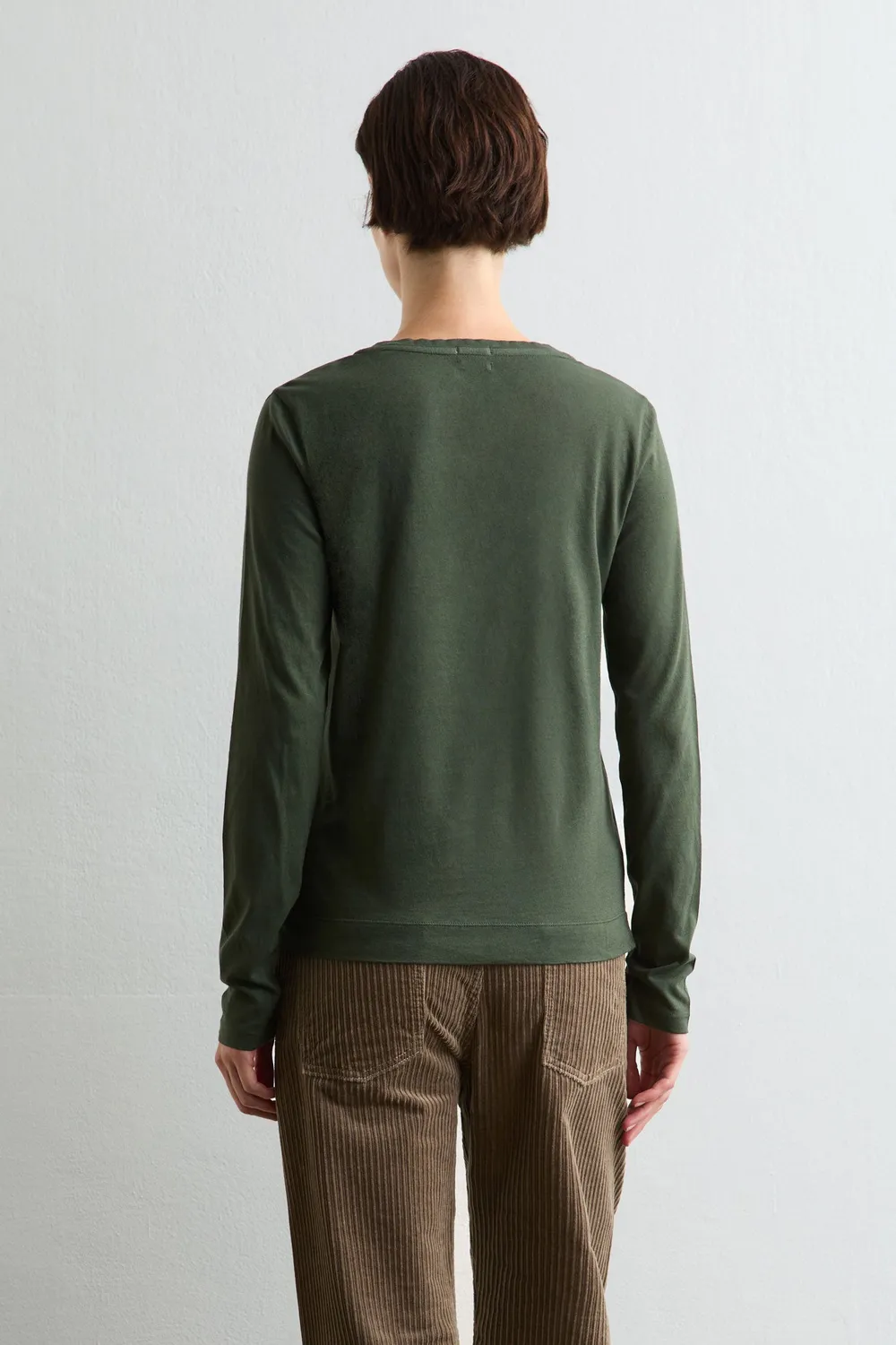 Massimo Alba Leeds t-shirt scollo V cotone forest night