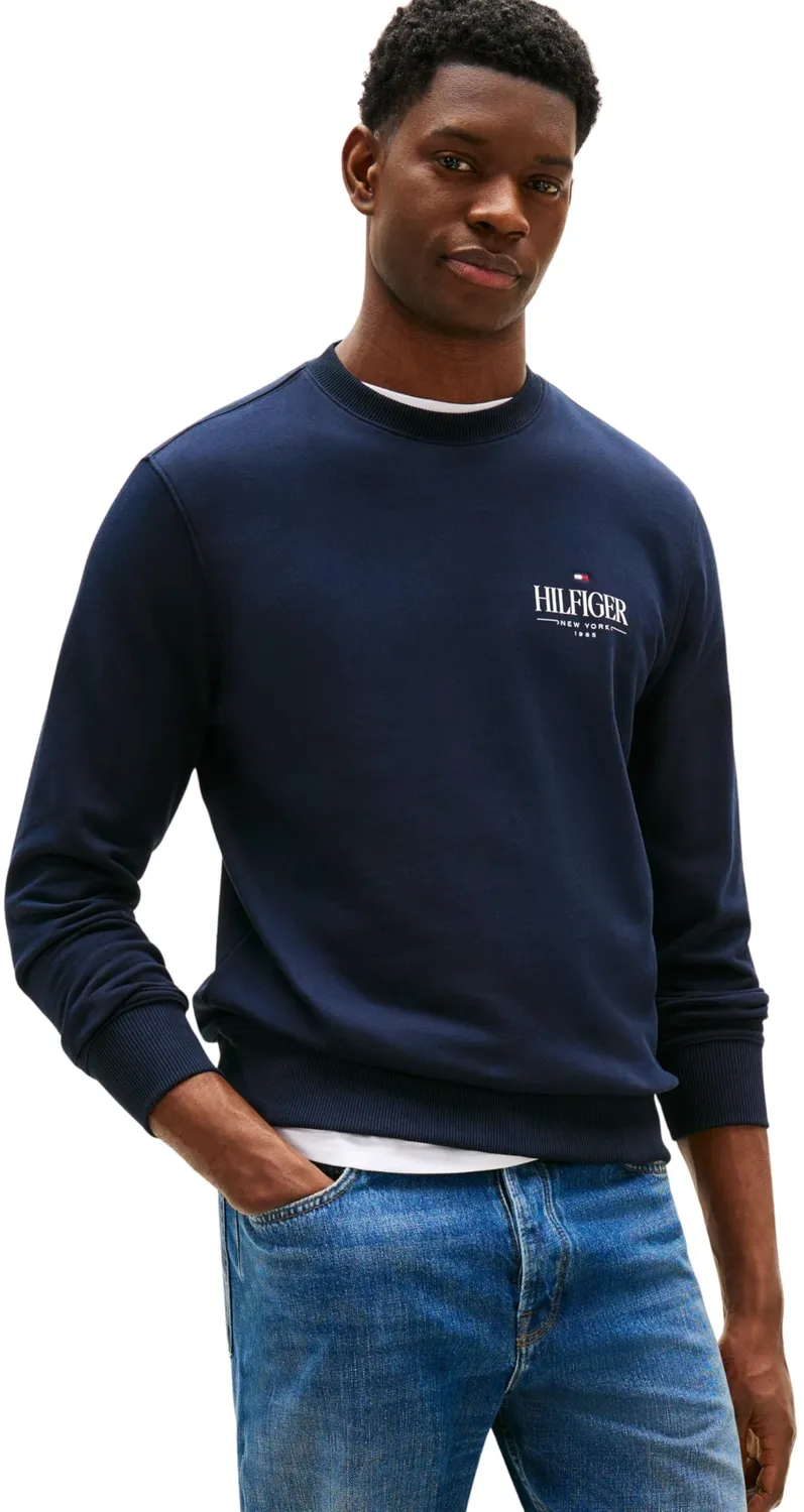 Tommy Hilfiger Stacked Regular Fit felpa uomo XXL nera