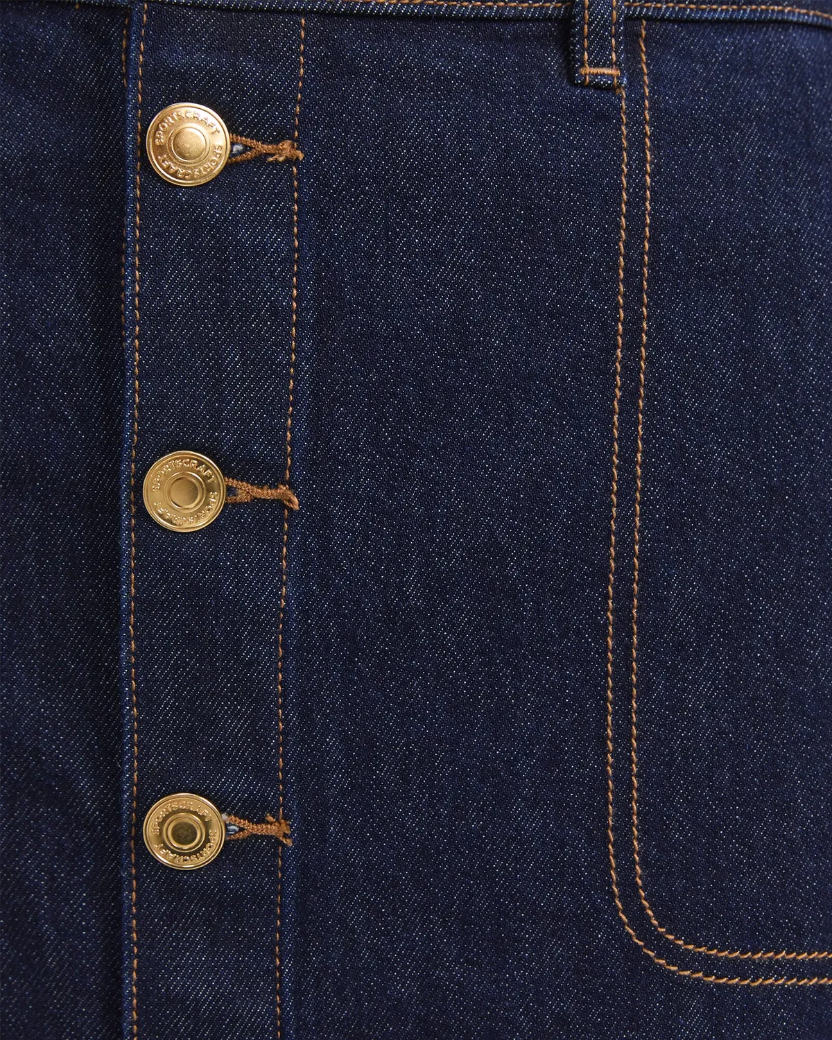 Sportscraft Peyton Denim Midi gonna jeans indaco