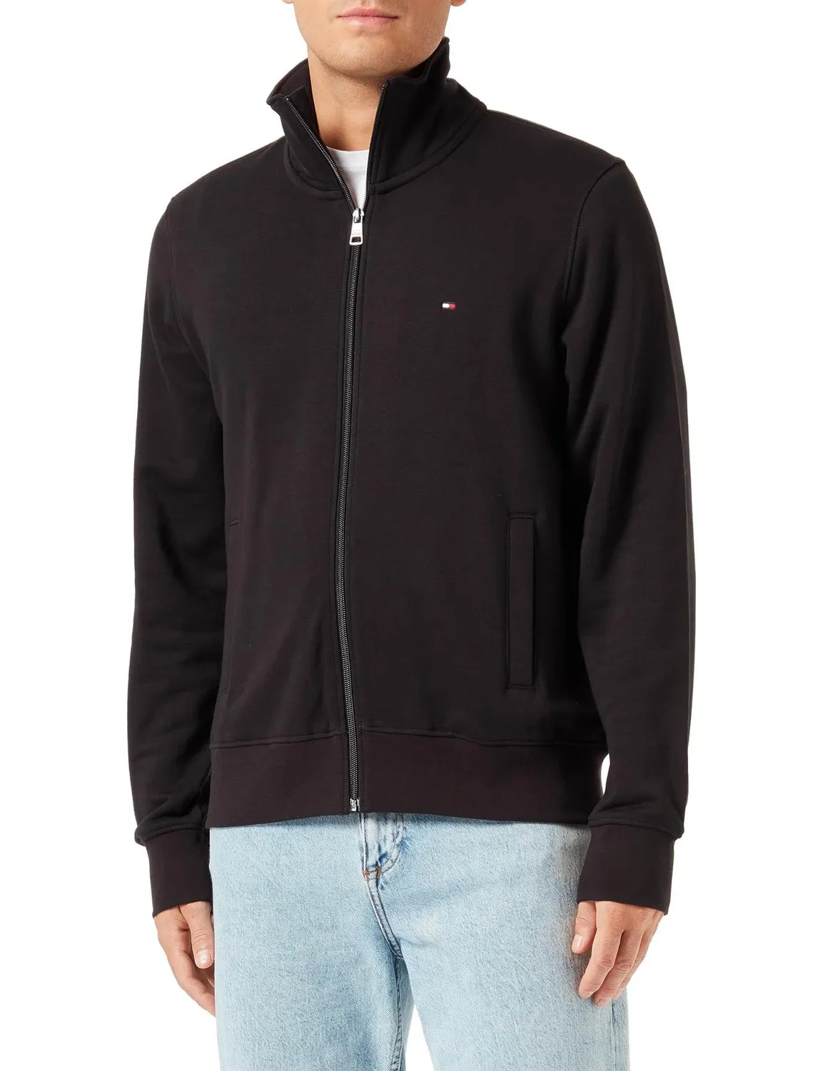 Tommy Hilfiger Flag Logo MW0MW34270 felpa zip uomo cotone
