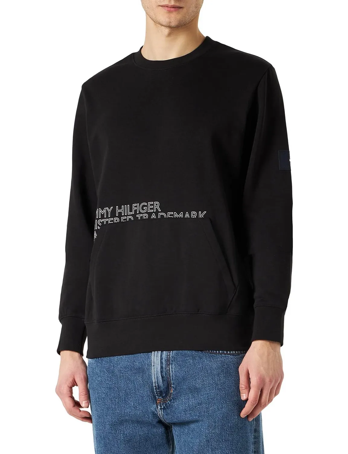 Tommy Hilfiger Badged Graphic Crewneck felpa uomo cotone