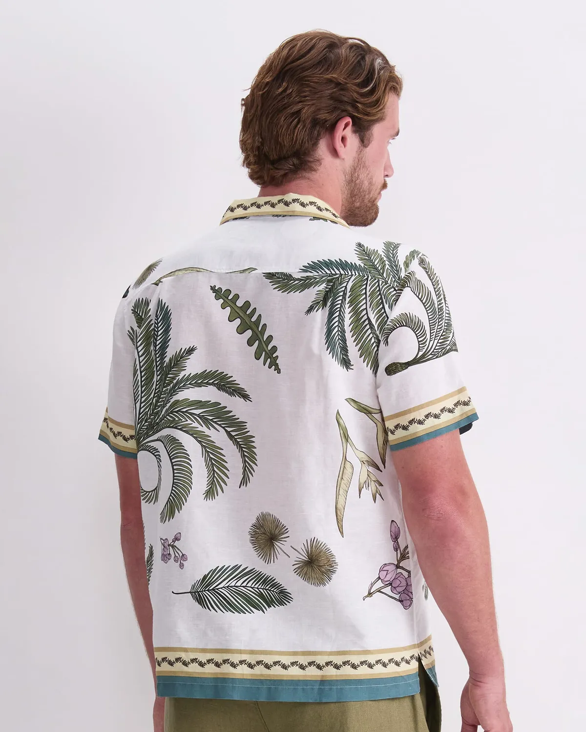 Sportscraft Hamlyn Resort camicia lino stampa