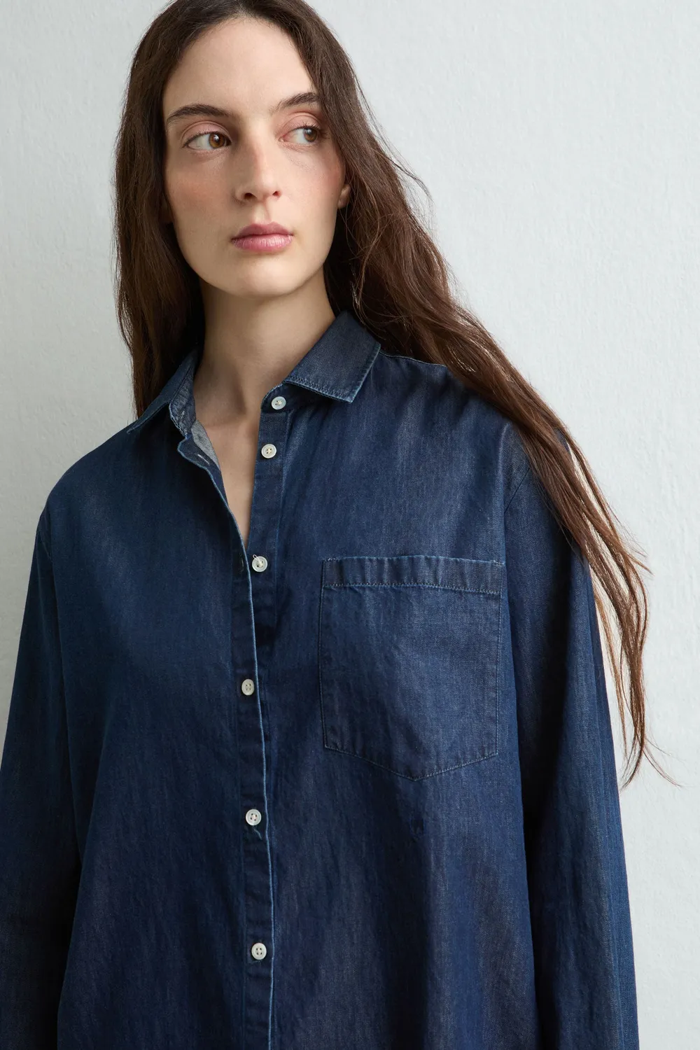 Massimo Alba Uma camicia donna blu denim cotone