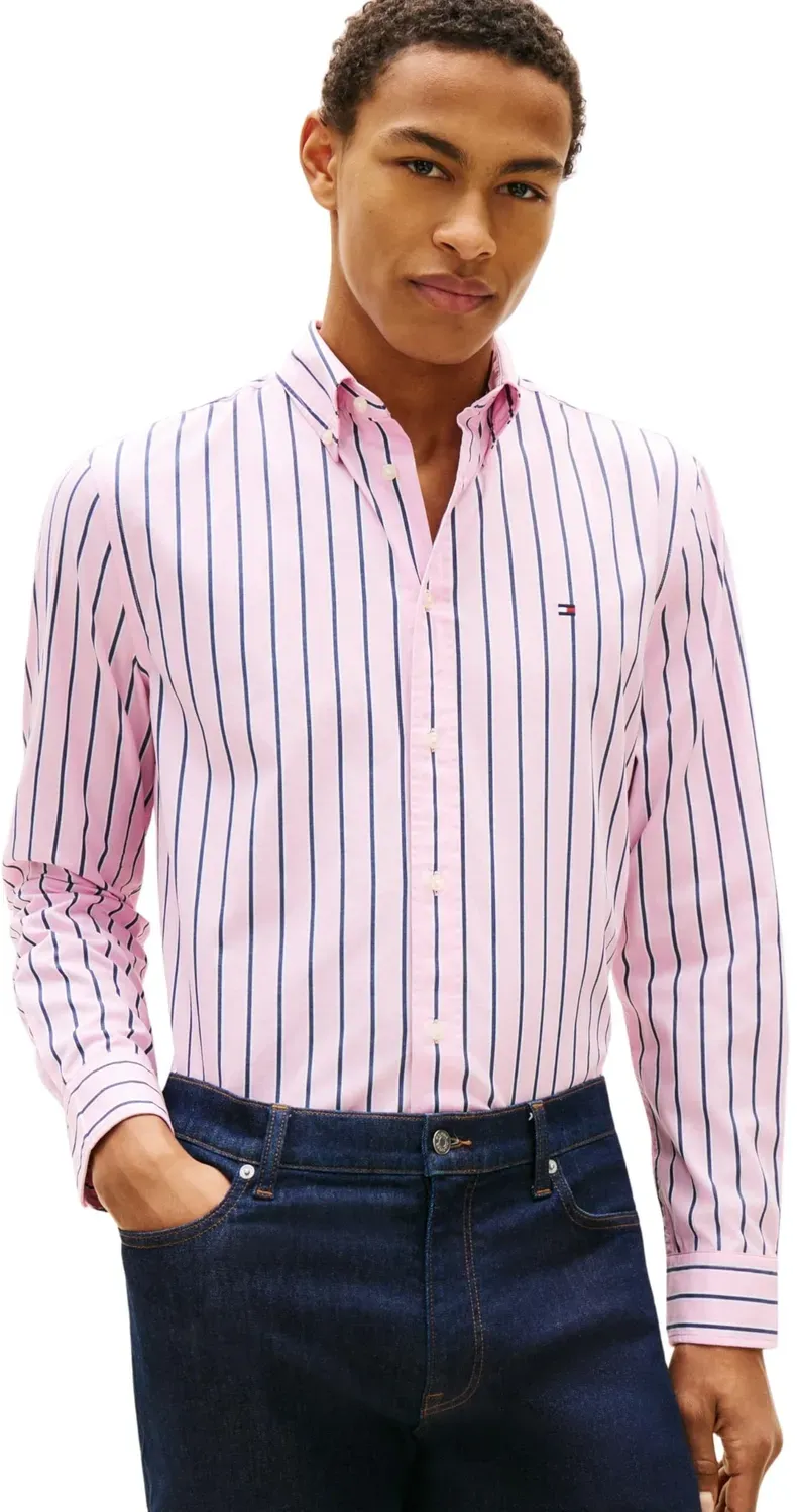 Tommy Hilfiger Flex Poplin MW0MW39159 camicia uomo righe