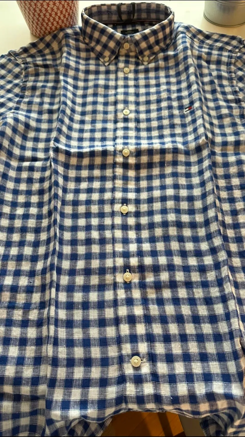 Tommy Hilfiger Linen Gingham MW0MW42401 camicia quadri