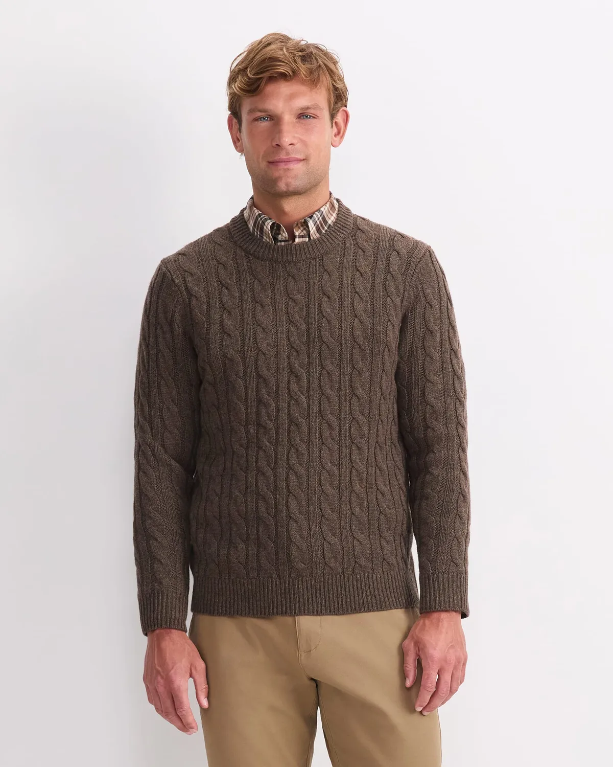 Sportscraft Cable Knit Sweater maglione lana uomo