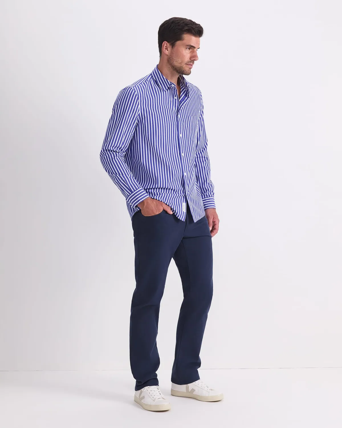 Sportscraft Ryan Stripe Long Sleeve Shirt camicia righe cotone
