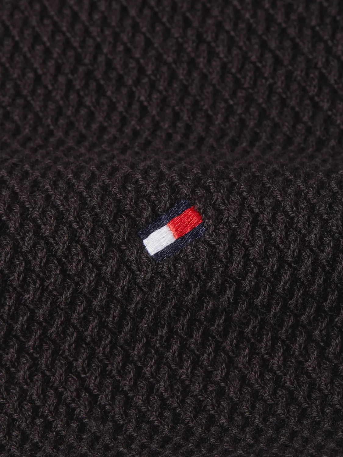 Tommy Hilfiger Mock Neck Mezza Zip pullover nero uomo