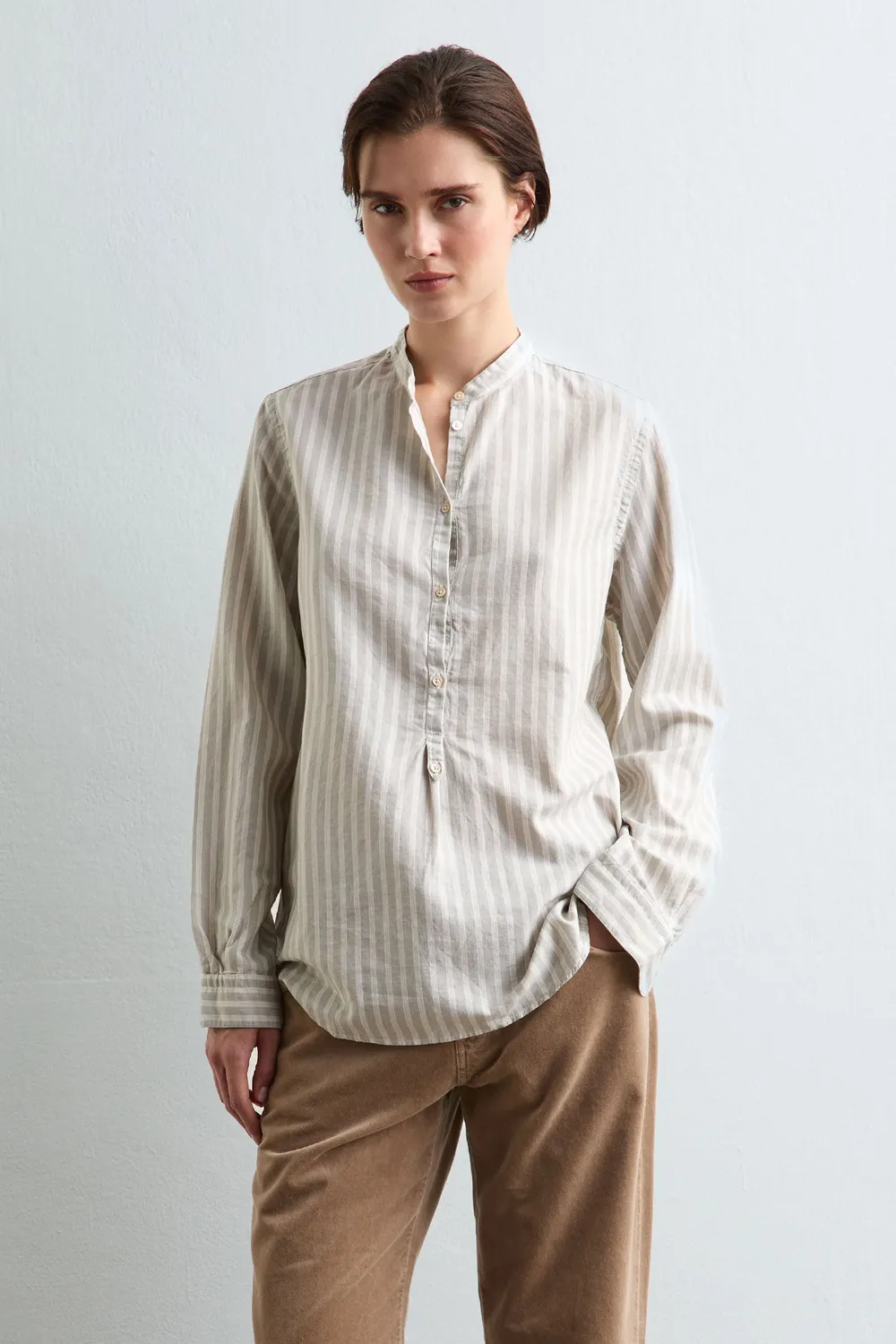 Massimo Alba Leontine camicia donna soft white righe