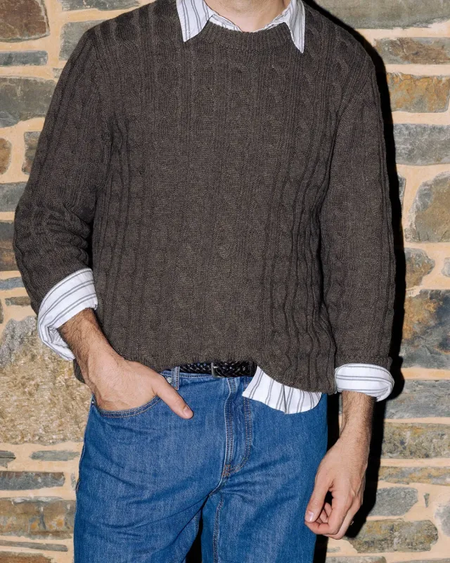 Sportscraft Cable Knit Sweater maglione lana uomo